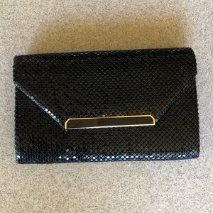 Elegant Vintage Black chainmail metallic mesh Clutch, purse.